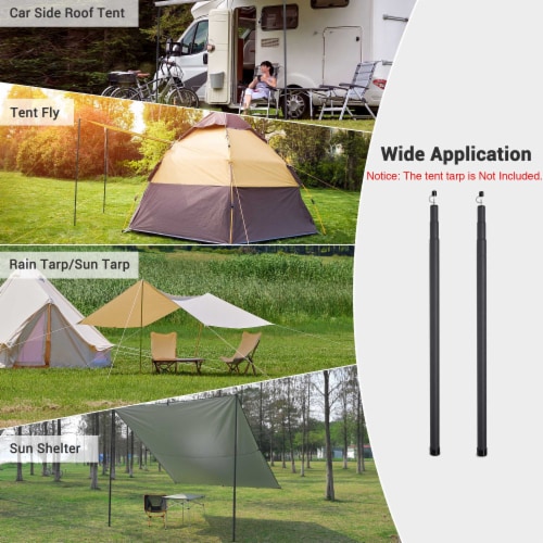 Yescom Telescoping Tarp Tent Poles Set Adjustable Portable