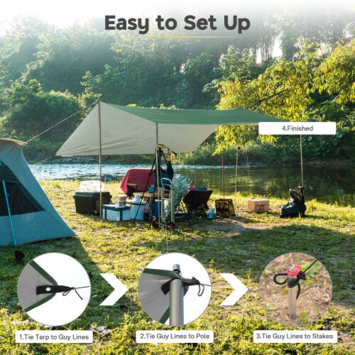 10x10FT Camping Tent Tarp Hammock Rain Fly Waterproof Hiking Backpacking Shelter 10X10FT Pick n Save