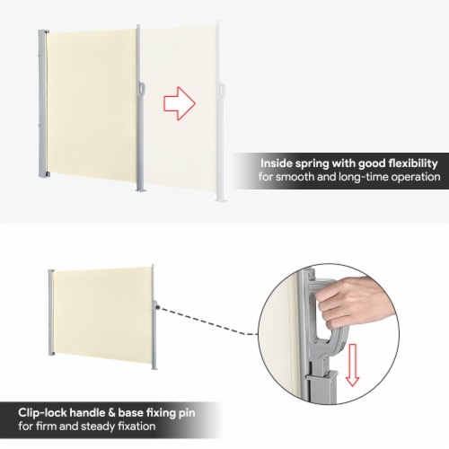 Yescom 240 x71 Retractable Patio Screen Outdoor Partition Side Awning Privacy Wind Sun Shade Perspective: left