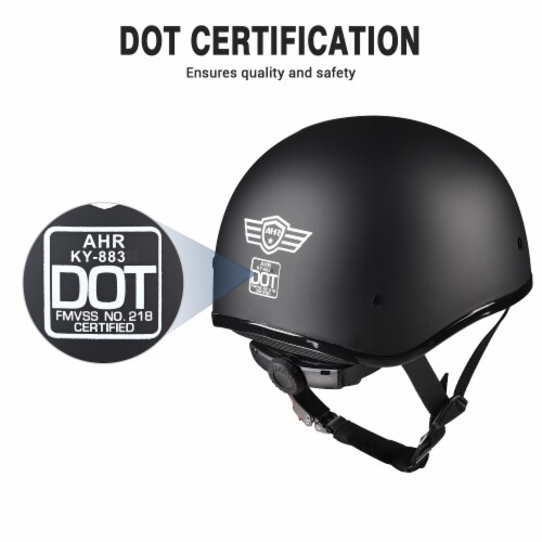 AHR Half Face German Style Motorcycle Helmet DOT Chopper