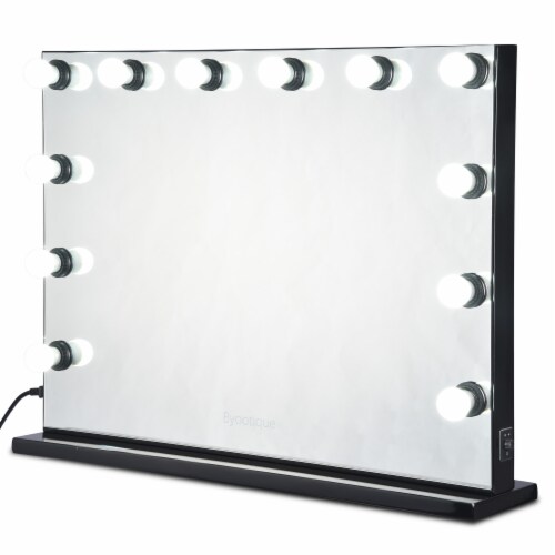 Byootique Lighted Hollywood Vanity Mirror 12pcs Dimmable LED Tabletop Wall  Mount Makeup 