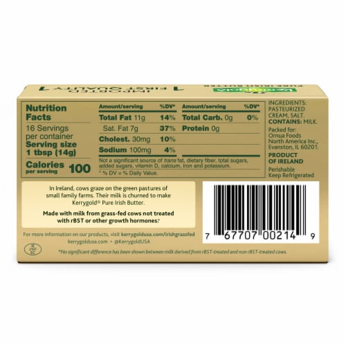 Kerrygold Grass-Fed Pure Irish Salted Butter Sticks, 8oz Perspective: left