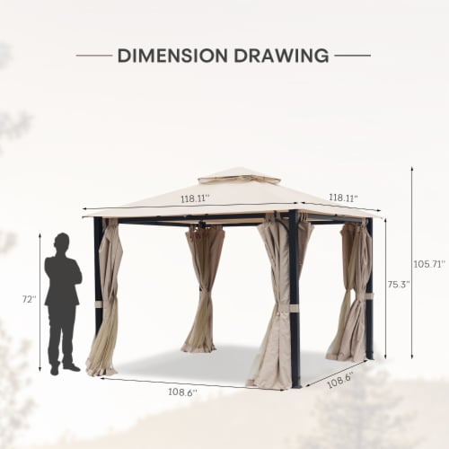 gazebo mosquito netting 10x10