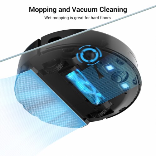 Viomi Smart Robot Vacuum V3 Max Duster Vacuum and Mop for Multi Floors, Black Perspective: left
