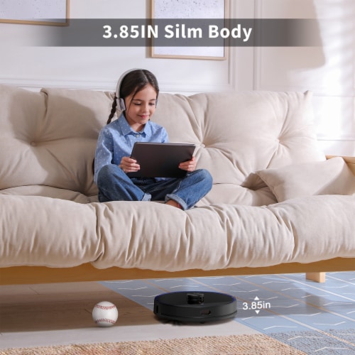VIOMI S9 Smart Robot Vacuum Cleaner with Auto Self Emptying and Alexa, Black Perspective: left