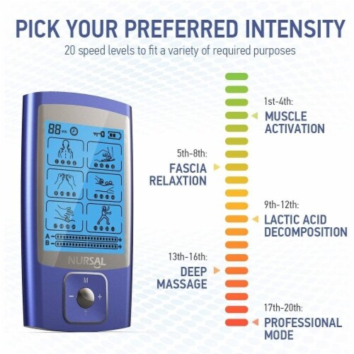 24 Modes Dual Channel TENS EMS Unit Muscle Stimulator for Pain Relief Therapy, 12 Pcs Perspective: left