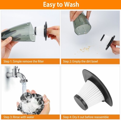 Car Handheld Vacuum Cleaner Cordless Rechargeable Hand Vacuum Portable Strong Suction Vacuum Perspective: left