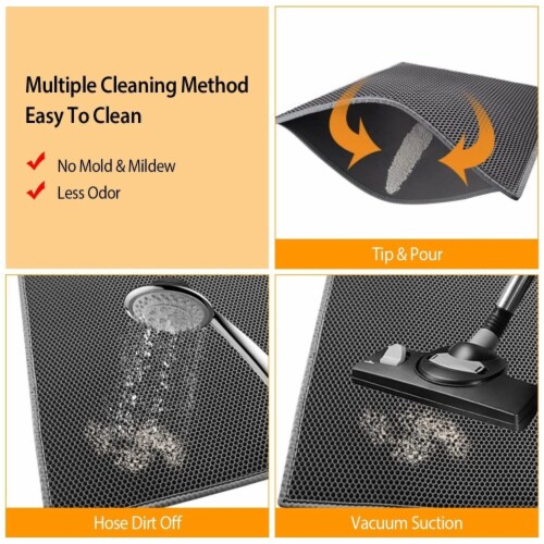 Cat Litter Mat EVA Honeycomb Double Layer Kitty Litter Trapping Carpet Urine-proof Scatter Perspective: left
