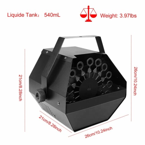 Automatic Bubble Machine 25W Pro Bubble Blower Maker with Handle for DJ DISCO Stages Wedding Perspective: left