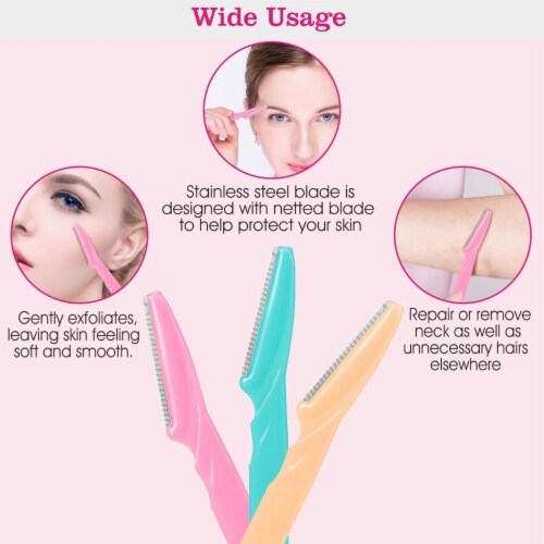 36pcs Women Eyebrow Razor Trimmer Facial Hair Remover Blade Safety Bikini Trimmer Shaper Perspective: left