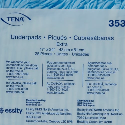 TENA Extra Disposable Underpad Polymer 17X24 353 25 pads Perspective: left