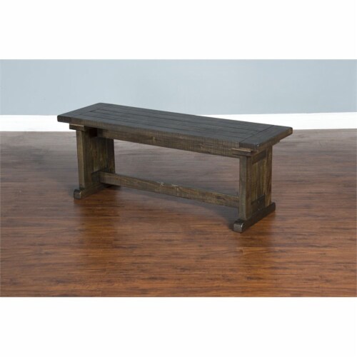 Sunny Designs Homestead 18  Farmhouse Mahogany Wood Side Bench in Tobacco Leaf Perspective: left