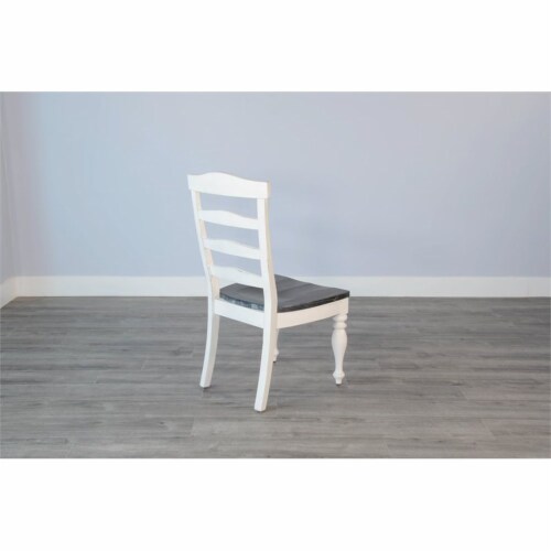 Sunny Designs Carriage House 41  Ladderback Chair with Wood Seat in White Perspective: left
