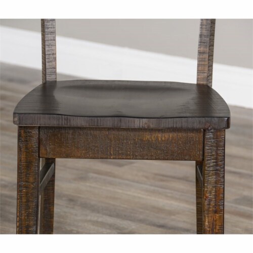 Sunny Designs Homestead 18  Ladderback Chair with Wood Seat in Tobacco Leaf Perspective: left