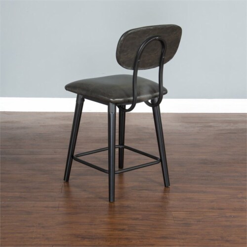 Sunny Designs 24  Metal Frame Barstool with Cushion Seat & Back in Black Perspective: left