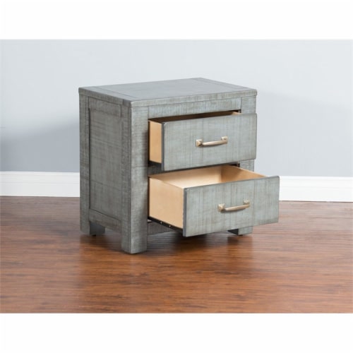 Sunny Designs Ranch House 24  2-drawer Wood Night Stand in Little Boy Blue Perspective: left