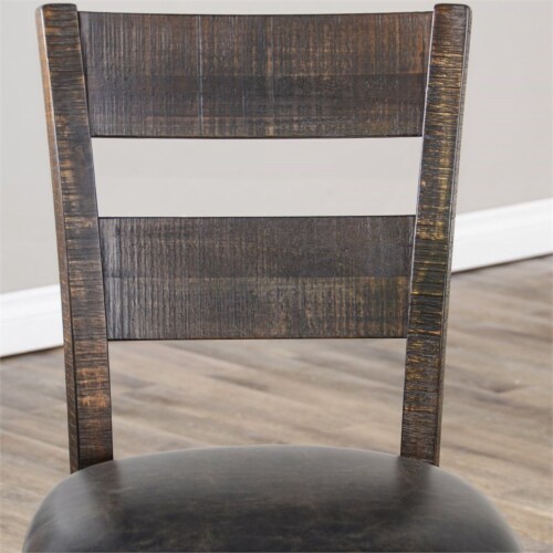 Sunny Designs Homestead 18  Ladderback Chair with Cushion Seat in Tobacco Leaf Perspective: left
