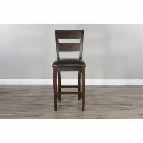 Sunny Designs Homestead 30  Mahogany Wood Ladderback Barstool in Tobacco Leaf Perspective: left