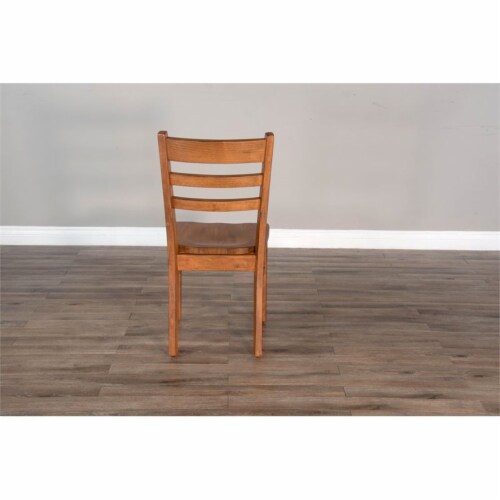 Sunny Designs Sedona 37  Ladderback Chair with Wood Seat in Rustic Oak Perspective: left