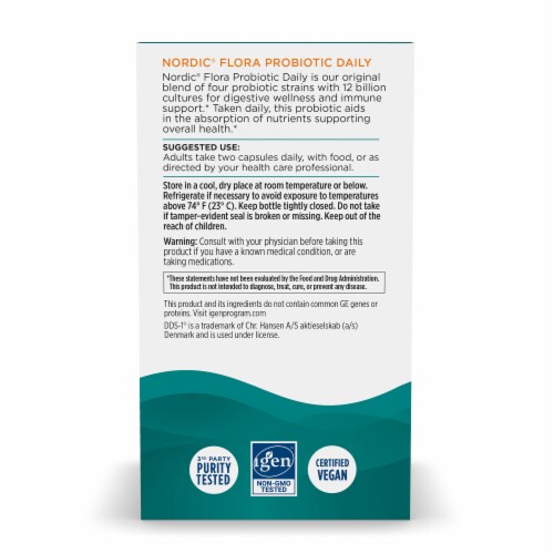 Nordic Naturals Flora Probiotic Daily Capsules Perspective: left