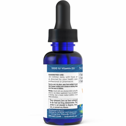 Nordic Naturals Vitamin D3 Liquid Perspective: left