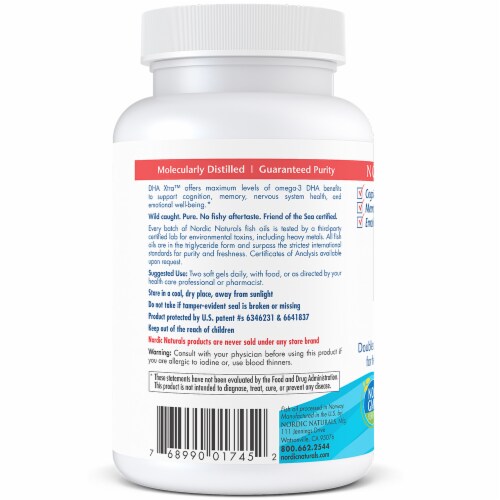 Nordic Naturals DHA Xtra Soft Gels 60 Count Perspective: left