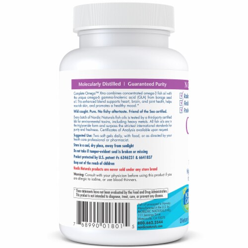 Nordic Naturals Complete Omega Xtra Softgels Perspective: left