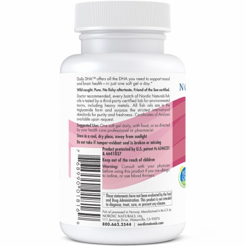 Nordic Naturals Daily DHA Soft Gels Perspective: left