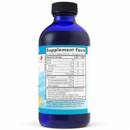Nordic Naturals Strawberry Flavored Children's DHA Liquid 530mg Perspective: left
