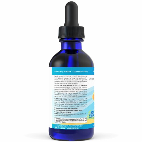 Nordic Naturals Children's DHA Xtra Omega-3 Supplement Liquid 880mg Perspective: left