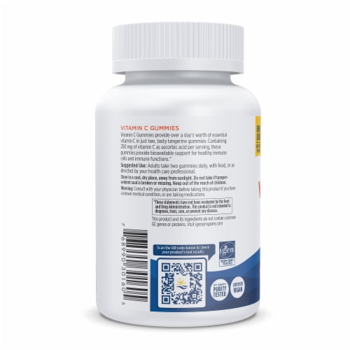 Nordic Naturals Tart Tangerine Flavor Vitamin C Gummies Perspective: left