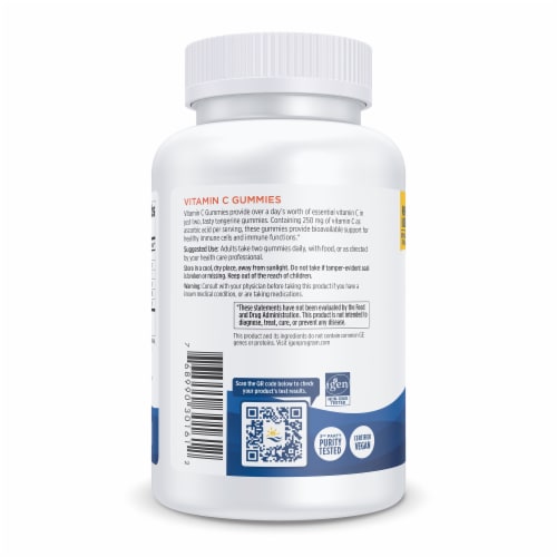 Nordic Naturals Tart Tangerine Vitamin C Gummies 250mg Perspective: left