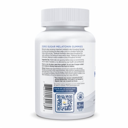 Nordic Naturals® Zero Sugar Raspberry Flavored Melatonin Gummies 1.5mg Perspective: left