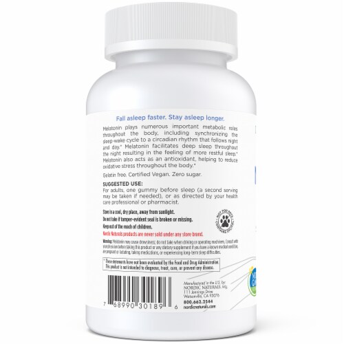 Nordic Naturals Zero Sugar Melatonin Gummies 1.5mg Perspective: left