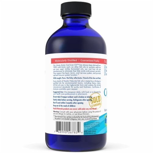 Nordic Naturals Strawberry Arctic Cod Liver Oil Perspective: left