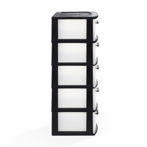 MQ Eclypse 5-Drawer Plastic Storage Unit with Clear Drawers in Black (2  Pack), 1 - Kroger