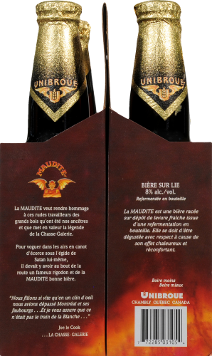 Unibroue Maudite Beer Perspective: left