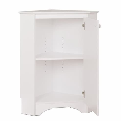 Prepac Corner Storage Cabinet in Elite White Perspective: left