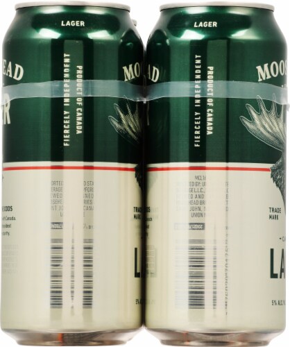 Moosehead Lager Beer 4 Cans Perspective: left