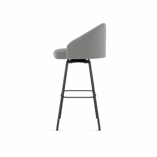 Amisco Nelly 31  Polyester Swivel Bar Stool in Heather Light Gray/Black Perspective: left