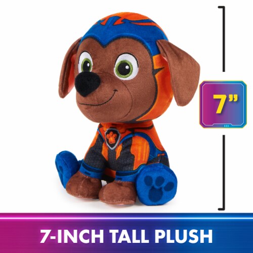 PAW Patrol: The Mighty Movie Mighty Pups Zuma Plush Toy Perspective: left