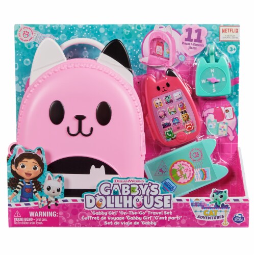 Dreamworks Gabby"s Dollhouse Gabby Girl On-The-Go Travel Set Perspective: left