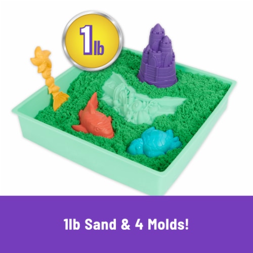 Kinetic Sand™ Green Sand & Molds Sandbox Set Perspective: left