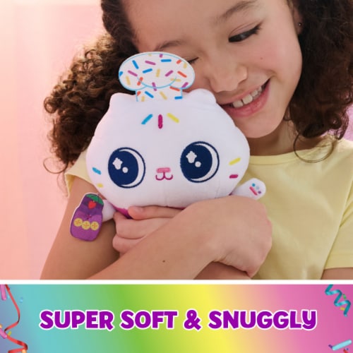 Gabby's Dollhouse Celebration Series Cakey Cat Purr-ific Party Plush Perspective: left