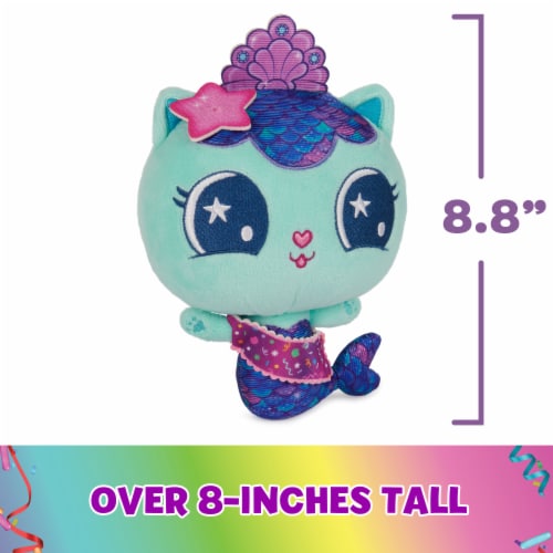 Gabby's Dollhouse Celebration Series MerCat Purr-ific Party Plush Perspective: left