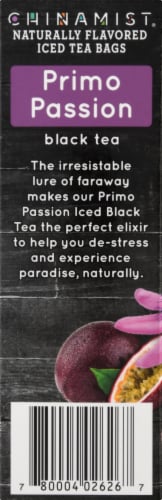 China Mist Primo Passion Naturally Flavored Iced Black Tea Bags Perspective: left