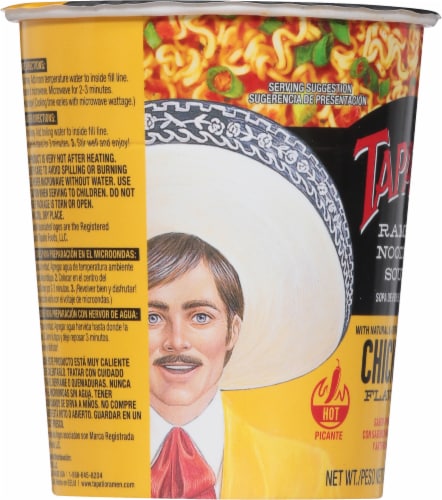 Tapatio Ramen Chicken Soup Cup Perspective: left