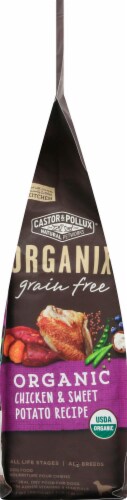 Castor & Pollux Organic Grain Free Chickena and Sweet Potato Dog Food Perspective: left