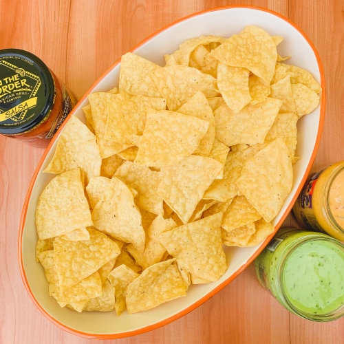 On The Border® Café Style Tortilla Chips Fiesta Size Perspective: left