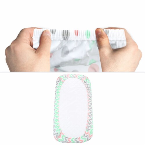 Bublo Baby Bassinet Sheet, Rectangle Bassinet Mattress for Boy Girl, 100% Cotton, One Size Perspective: left